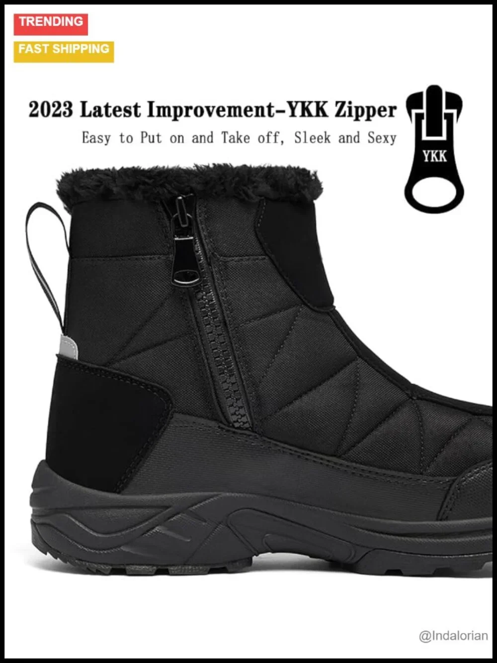 Men's Waterproof Fur Lined Snow Boots Ankle Boots Winter Shoes